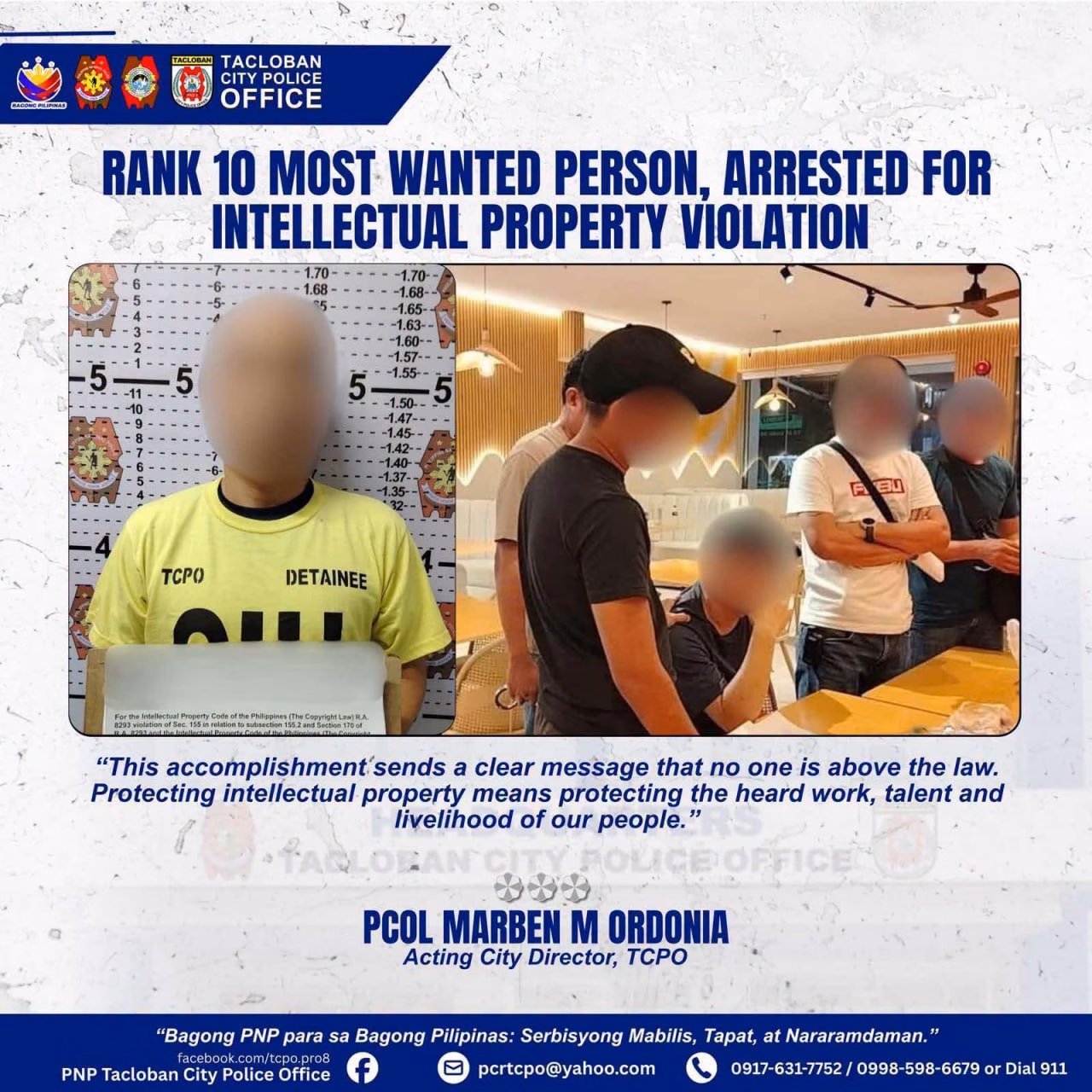 #菲律宾新闻 中国男子在菲律宾塔克洛班落网 涉嫌违反知识产权-manila58.com