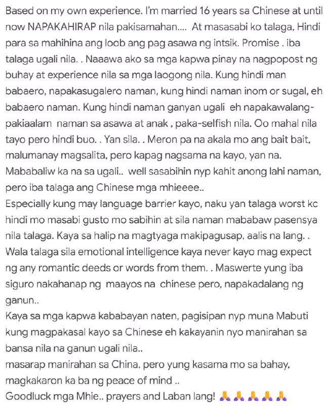 #小菲分享 嫁中国人16年：不是每个中国老公，都能给你想要的-manila58.com