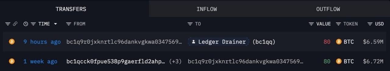 一用户从CryptoBillis购买Ledger后80枚BT-manila58.com