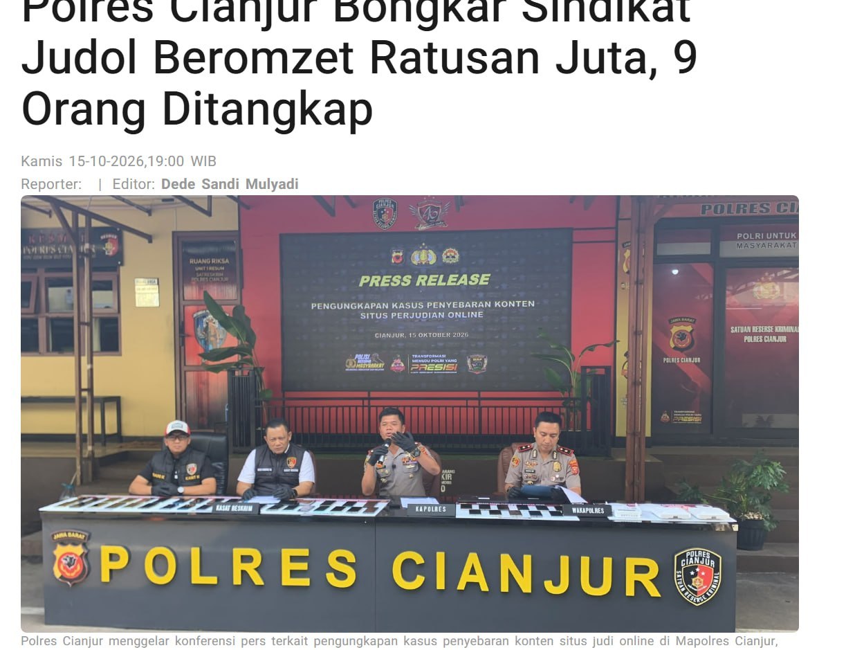 #印尼资讯：西爪哇捣毁网络赌博窝点：9人被捕，多人曾在柬埔寨-manila58.com